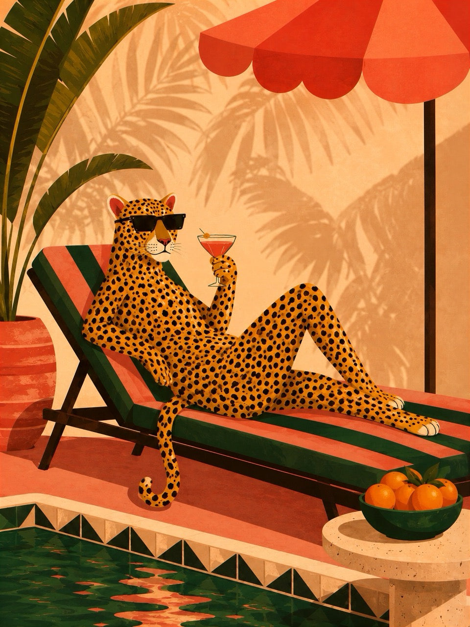 Poolside Leopard